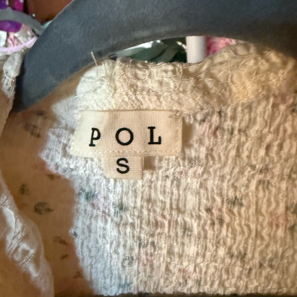 POL Textured Cream and Pink Top